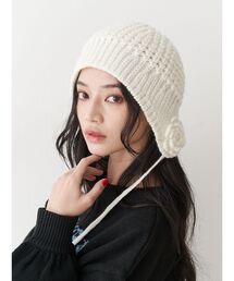 jouetie | クロシェライクフラワーモチーフビーニー(ニットキャップ/ビーニー)