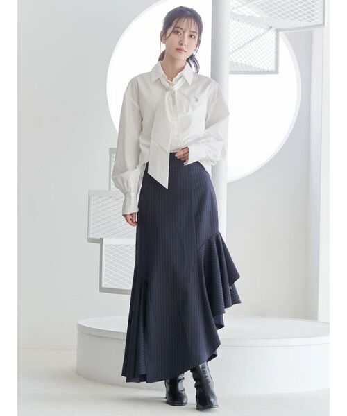 U.S. POLO ASSN.(ユーエスポロアッスン)の「U.S. POLO ASSN.別注ビッグリボンボリュームスリーブシャツ(シャツ/ブラウス・レディース・その他1/オフホワイト/ライトブルー・FREE)」の8枚目の写真