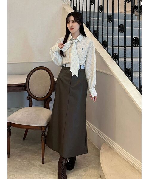 U.S. POLO ASSN.(ユーエスポロアッスン)の「U.S. POLO ASSN.別注ビッグリボンボリュームスリーブシャツ(シャツ/ブラウス・レディース・その他1/オフホワイト/ライトブルー・FREE)」の20枚目の写真