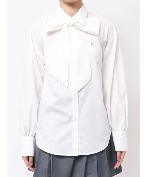 U.S. POLO ASSN.(ユーエスポロアッスン)の「U.S. POLO ASSN.別注ビッグリボンボリュームスリーブシャツ(シャツ/ブラウス・レディース・その他1/オフホワイト/ライトブルー・FREE)」の21枚目の写真