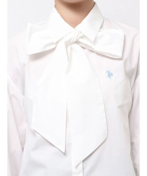 U.S. POLO ASSN.(ユーエスポロアッスン)の「U.S. POLO ASSN.別注ビッグリボンボリュームスリーブシャツ(シャツ/ブラウス・レディース・その他1/オフホワイト/ライトブルー・FREE)」の12枚目の写真