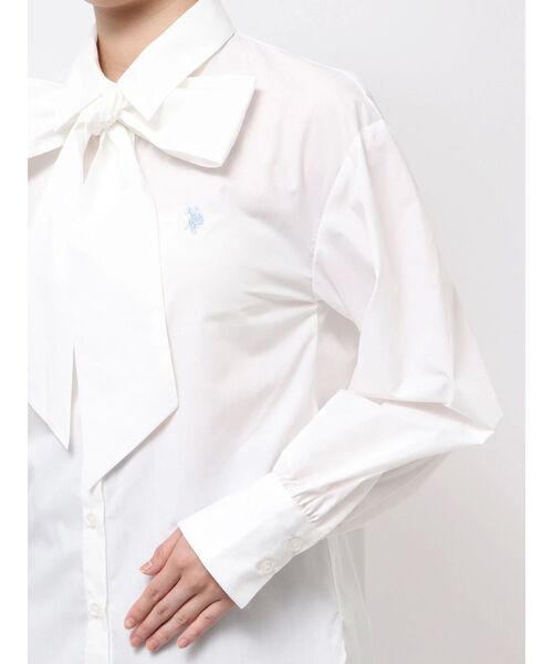 U.S. POLO ASSN.(ユーエスポロアッスン)の「U.S. POLO ASSN.別注ビッグリボンボリュームスリーブシャツ(シャツ/ブラウス・レディース・その他1/オフホワイト/ライトブルー・FREE)」の13枚目の写真