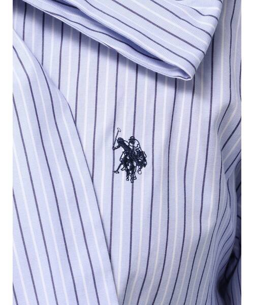 U.S. POLO ASSN.(ユーエスポロアッスン)の「U.S. POLO ASSN.別注ビッグリボンボリュームスリーブシャツ(シャツ/ブラウス・レディース・その他1/オフホワイト/ライトブルー・FREE)」の9枚目の写真