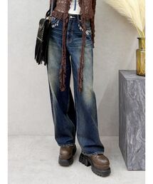 EVRIS | ポケットエンブロイダリーワイドデニムパンツ(デニムパンツ)