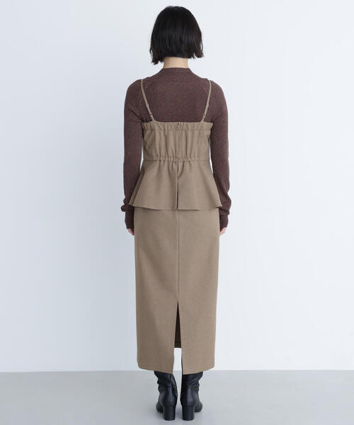 NATURAL BEAUTY BASIC（ナチュラルビューティーベーシック）の「◇ペプラムキャミジャンスカ（ジャンパースカート・レディース・チャコールグレー/ベージュ・SMALL/MEDIUM/P/S）」の21枚目の写真