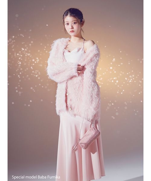 SNIDEL（スナイデル）の「サテンマーメイドキャミワンピース（ワンピース・レディース・アイボリー/ライトピンク/ネイビー・0/1）」の4枚目の写真