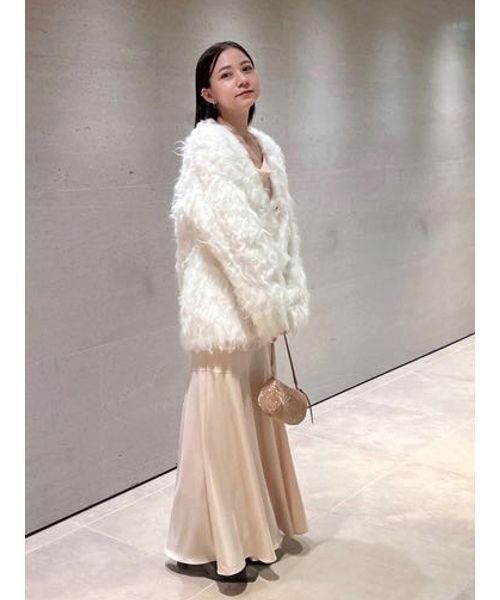 SNIDEL（スナイデル）の「サテンマーメイドキャミワンピース（ワンピース・レディース・アイボリー/ライトピンク/ネイビー・0/1）」の21枚目の写真