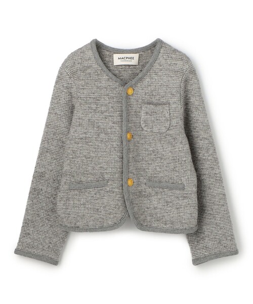 セール】ウールツイーディー クルーネックカーディガン（カーディガン