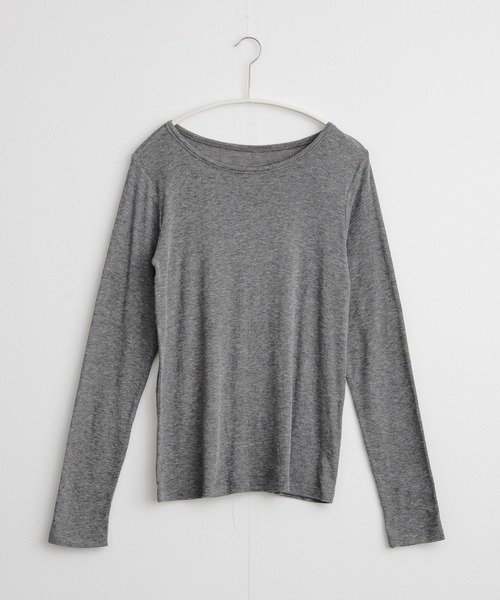 for/c(フォーシー)の「ウール混Uネックカットソー【サスティナブル】(Tシャツ/カットソー・レディース・ブラック/オフホワイト/チャコール・L/M/LL)」の19枚目の写真