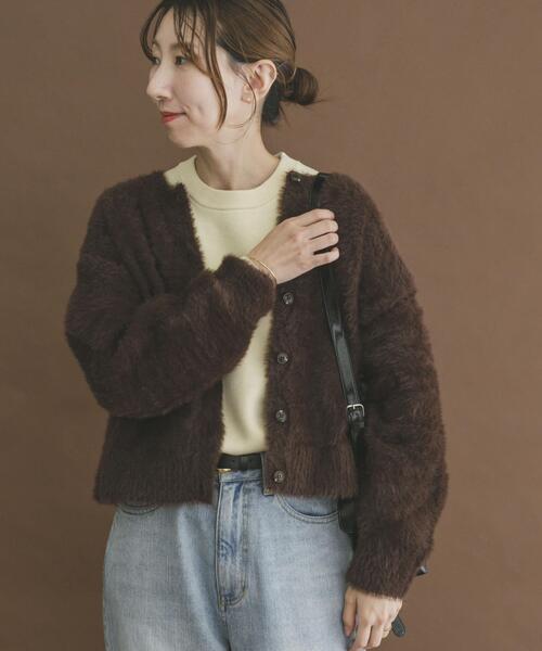 ITEMS URBANRESEARCH(アイテムズ アーバンリサーチ)の「フェザーニットカーディガン(カーディガン/ボレロ・レディース・ブラウン/ラベンダー/ライトベージュ・FREE)」の22枚目の写真