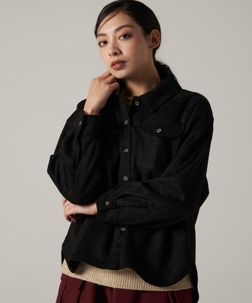 Eddie Bauer(エディーバウアー)の「スエード タッチ 長袖シャツ(シャツ/ブラウス・レディース・ブラウン/ベージュ/ブラック・L/XL/M/S)」の2枚目の写真