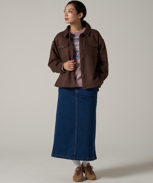 Eddie Bauer(エディーバウアー)の「スエード タッチ 長袖シャツ(シャツ/ブラウス・レディース・ブラウン/ベージュ/ブラック・L/XL/M/S)」の6枚目の写真