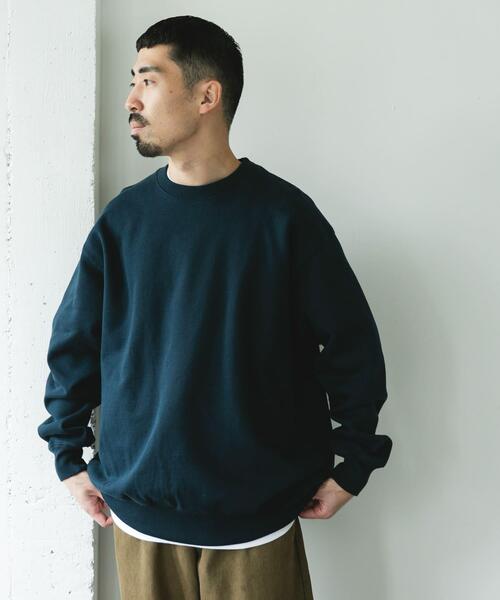URBAN RESEARCH DOORS（アーバンリサーチドアーズ）の「裏起毛クルーネックスウェット（スウェット・メンズ・グレー系その他/チャコールグレー/グリーン系その他/ネイビー・LARGE/MEDIUM）」の9枚目の写真