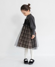 BRANSHES | 【プチレディ】チュール付きチェック柄ジャンパースカート(ジャンパースカート)