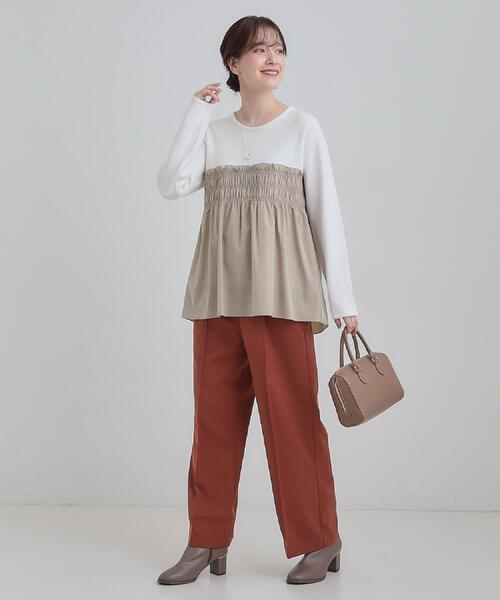 DRESKIP（ドレスキップ）の「【洗濯機可/S-LL/高レビュー】上品シルエットで美しい イージーワイドパンツ（その他パンツ・レディース・グレー/レンガ/ダークブラウン/ブラック・03/04/01/02）」の6枚目の写真