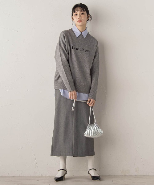 Droite lautreamont（ドロワットロートレアモン）の「【WEB限定】ロゴニット≪手洗い可能≫（ニット/セーター・レディース・ネイビー/ライトグレー/ブラウン・M）」の12枚目の写真