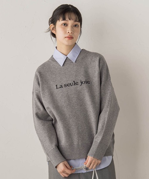 Droite lautreamont（ドロワットロートレアモン）の「【WEB限定】ロゴニット≪手洗い可能≫（ニット/セーター・レディース・ネイビー/ライトグレー/ブラウン・M）」の4枚目の写真