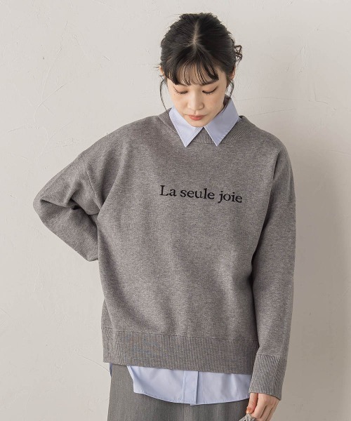 Droite lautreamont（ドロワットロートレアモン）の「【WEB限定】ロゴニット≪手洗い可能≫（ニット/セーター・レディース・ネイビー/ライトグレー/ブラウン・M）」の5枚目の写真