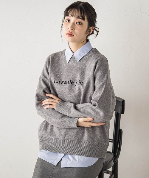 Droite lautreamont（ドロワットロートレアモン）の「【WEB限定】ロゴニット≪手洗い可能≫（ニット/セーター・レディース・ネイビー/ライトグレー/ブラウン・M）」の9枚目の写真