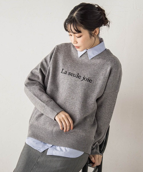 Droite lautreamont（ドロワットロートレアモン）の「【WEB限定】ロゴニット≪手洗い可能≫（ニット/セーター・レディース・ネイビー/ライトグレー/ブラウン・M）」の8枚目の写真