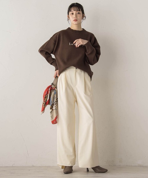 Droite lautreamont（ドロワットロートレアモン）の「【WEB限定】ロゴニット≪手洗い可能≫（ニット/セーター・レディース・ネイビー/ライトグレー/ブラウン・M）」の16枚目の写真