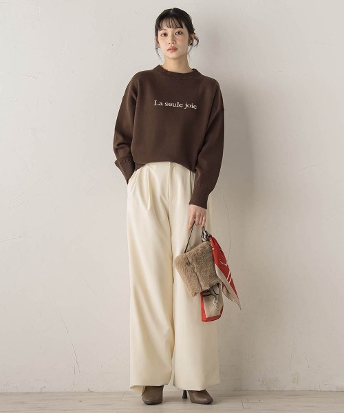 Droite lautreamont（ドロワットロートレアモン）の「【WEB限定】ロゴニット≪手洗い可能≫（ニット/セーター・レディース・ネイビー/ライトグレー/ブラウン・M）」の17枚目の写真