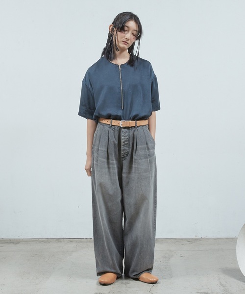 Dulcamara（ドゥルカマラ）の「デニムシンプル2タックワ イドPT（デニムパンツ・メンズ・インディゴブルー/ブラック・0/1/2）」の9枚目の写真