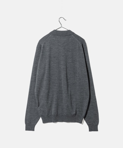 JOHN SMEDLEY（ジョンスメドレー）の「JOHN SMEDLEY BELPER ジョンスメドレー ベルパー 長袖 ポロシャツ メリノウール ポロシャツ（ポロシャツ・メンズ・ネイビー系/シルバー/ブラック/チャコール・LARGE）」の16枚目の写真