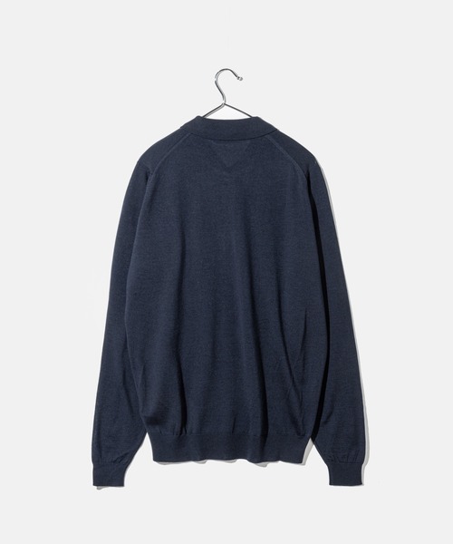 JOHN SMEDLEY（ジョンスメドレー）の「JOHN SMEDLEY BELPER ジョンスメドレー ベルパー 長袖 ポロシャツ メリノウール ポロシャツ（ポロシャツ・メンズ・ネイビー系/シルバー/ブラック/チャコール・LARGE）」の17枚目の写真