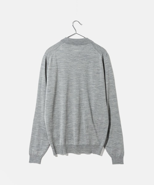 JOHN SMEDLEY（ジョンスメドレー）の「JOHN SMEDLEY BELPER ジョンスメドレー ベルパー 長袖 ポロシャツ メリノウール ポロシャツ（ポロシャツ・メンズ・ネイビー系/シルバー/ブラック/チャコール・LARGE）」の18枚目の写真