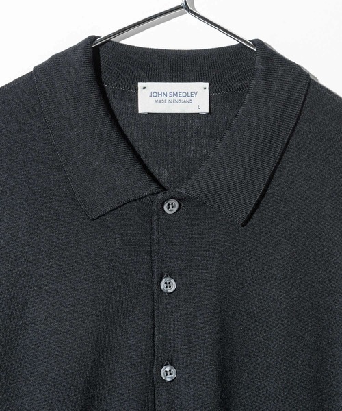 JOHN SMEDLEY（ジョンスメドレー）の「JOHN SMEDLEY BELPER ジョンスメドレー ベルパー 長袖 ポロシャツ メリノウール ポロシャツ（ポロシャツ・メンズ・ネイビー系/シルバー/ブラック/チャコール・LARGE）」の19枚目の写真