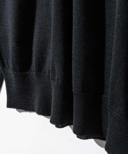 JOHN SMEDLEY（ジョンスメドレー）の「JOHN SMEDLEY BELPER ジョンスメドレー ベルパー 長袖 ポロシャツ メリノウール ポロシャツ（ポロシャツ・メンズ・ネイビー系/シルバー/ブラック/チャコール・LARGE）」の13枚目の写真