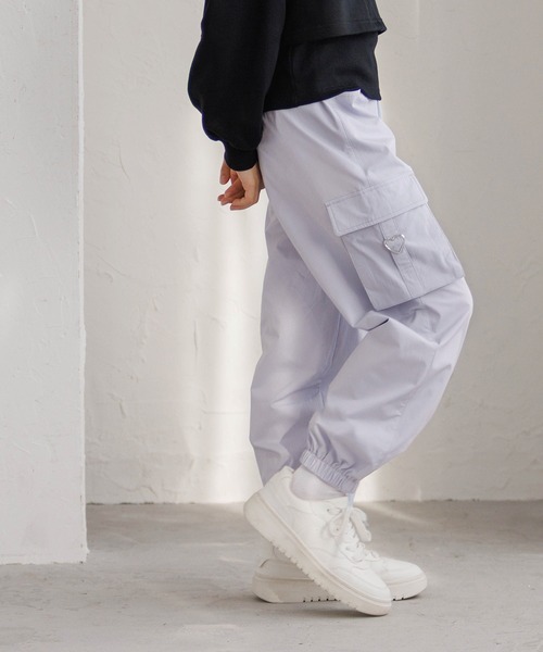 coca（coca）（コカ）の「【DAILY WARM】 キッズ　裏微起毛ハートカーゴパンツ（カーゴパンツ・キッズ・ラベンダー/ブラック・120/130/140/150）」の6枚目の写真