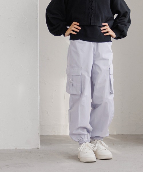 coca（coca）（コカ）の「【DAILY WARM】 キッズ　裏微起毛ハートカーゴパンツ（カーゴパンツ・キッズ・ラベンダー/ブラック・120/130/140/150）」の10枚目の写真