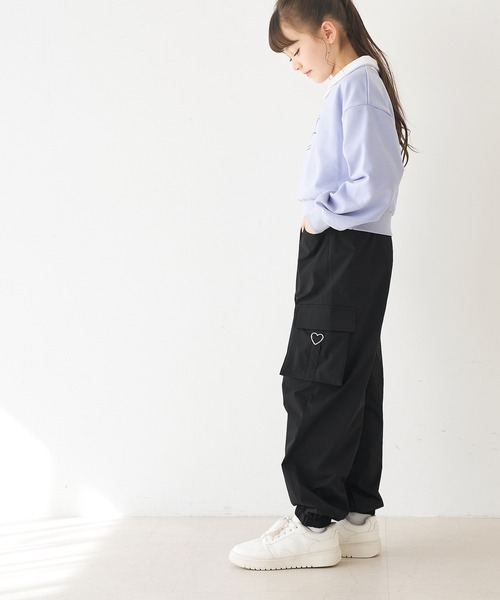 coca（coca）（コカ）の「【DAILY WARM】 キッズ　裏微起毛ハートカーゴパンツ（カーゴパンツ・キッズ・ラベンダー/ブラック・120/130/140/150）」の12枚目の写真