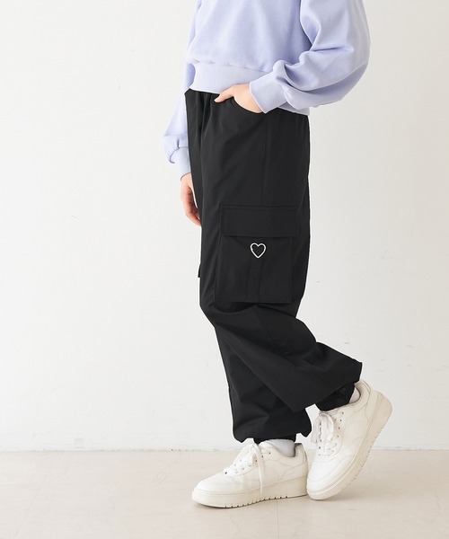 coca（coca）（コカ）の「【DAILY WARM】 キッズ　裏微起毛ハートカーゴパンツ（カーゴパンツ・キッズ・ラベンダー/ブラック・120/130/140/150）」の14枚目の写真