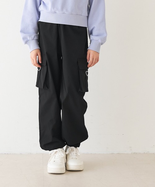 coca（coca）（コカ）の「【DAILY WARM】 キッズ　裏微起毛ハートカーゴパンツ（カーゴパンツ・キッズ・ラベンダー/ブラック・120/130/140/150）」の15枚目の写真