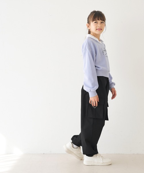 coca（coca）（コカ）の「【DAILY WARM】 キッズ　裏微起毛ハートカーゴパンツ（カーゴパンツ・キッズ・ラベンダー/ブラック・120/130/140/150）」の16枚目の写真
