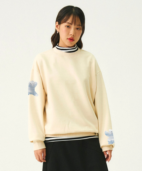 GRAVER（グレーバー）の「[ユニセックス]マルチベアスマイルマンツーマン_クリーム（スウェット・レディース・アイボリー・LARGE/X-LARGE/SMALL/MEDIUM）」の2枚目の写真