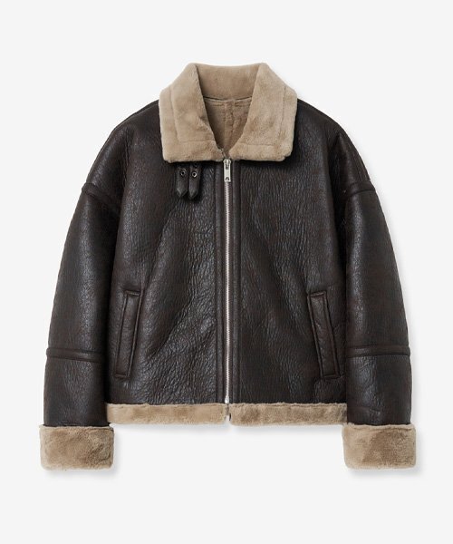 セール】70238 クロップコーティングムートン_ブラウン（ムートン