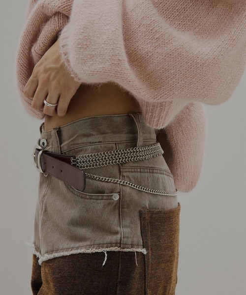 Ameri（アメリ）の「UND WIDE CHAIN BELT（ベルト・レディース・ブラック/ブラウン・FREE）」の5枚目の写真