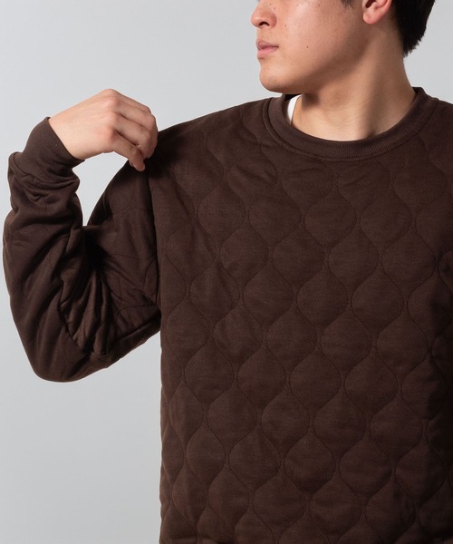 BAYBLO(ベイブロ)の「(SA) キルティング 無地 ワイド トレーナー(スウェット・メンズ・ブラウン/ブラック/アイボリー/グレー・M/L/LL)」の2枚目の写真