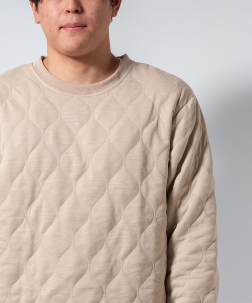 BAYBLO(ベイブロ)の「(SA) キルティング 無地 ワイド トレーナー(スウェット・メンズ・ブラウン/ブラック/アイボリー/グレー・M/L/LL)」の3枚目の写真