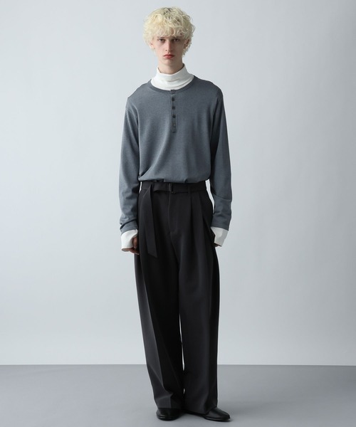 HARE（ハレ）の「メランジヘンリーネックプルオーバー(HARE）（ニット/セーター・メンズ・ブルー/ブラック/ホワイト・FREE）」の21枚目の写真