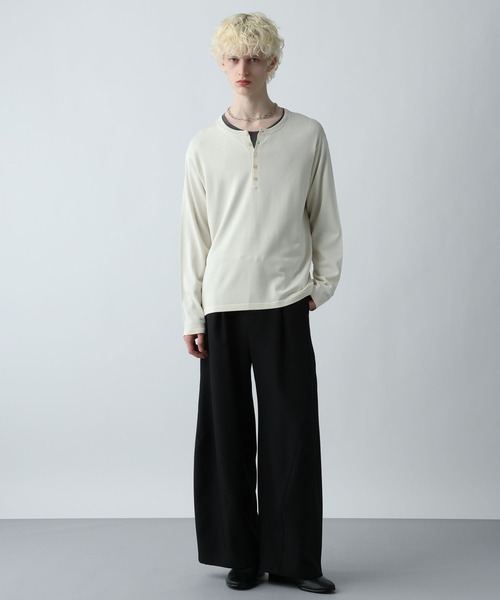 HARE（ハレ）の「メランジヘンリーネックプルオーバー(HARE）（ニット/セーター・メンズ・ブルー/ブラック/ホワイト・FREE）」の16枚目の写真