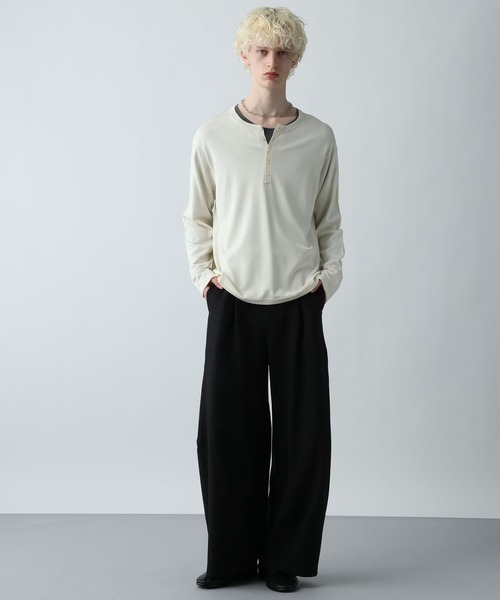 HARE（ハレ）の「メランジヘンリーネックプルオーバー(HARE）（ニット/セーター・メンズ・ブルー/ブラック/ホワイト・FREE）」の17枚目の写真