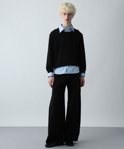 HARE（ハレ）の「メランジヘンリーネックプルオーバー(HARE）（ニット/セーター・メンズ・ブルー/ブラック/ホワイト・FREE）」の18枚目の写真