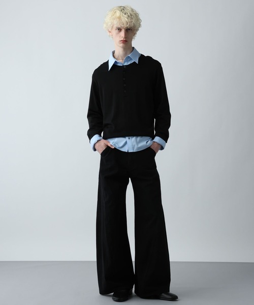 HARE（ハレ）の「メランジヘンリーネックプルオーバー(HARE）（ニット/セーター・メンズ・ブルー/ブラック/ホワイト・FREE）」の19枚目の写真