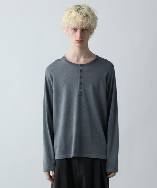 HARE（ハレ）の「メランジヘンリーネックプルオーバー(HARE）（ニット/セーター・メンズ・ブルー/ブラック/ホワイト・FREE）」の6枚目の写真