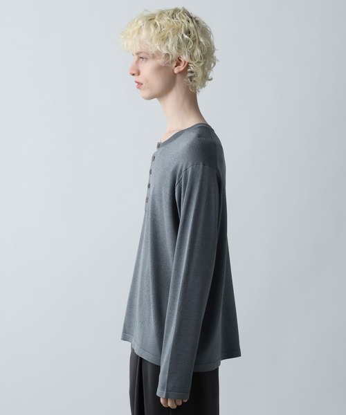 HARE（ハレ）の「メランジヘンリーネックプルオーバー(HARE）（ニット/セーター・メンズ・ブルー/ブラック/ホワイト・FREE）」の7枚目の写真